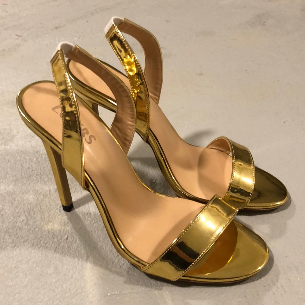 Gold Slingback High Heel Sandals